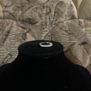 925 Sterling Silver CZ Half Eternity Band - Size 6